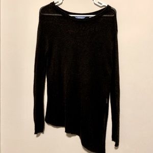 Asymmetrical black long sleeve shirt